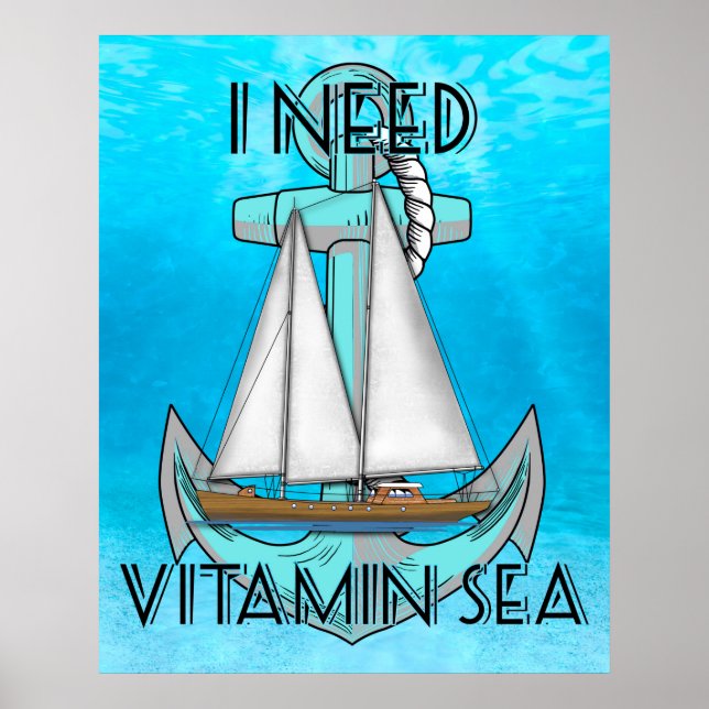 Jag behöver vitaminhavsbåt poster (Framsidan)