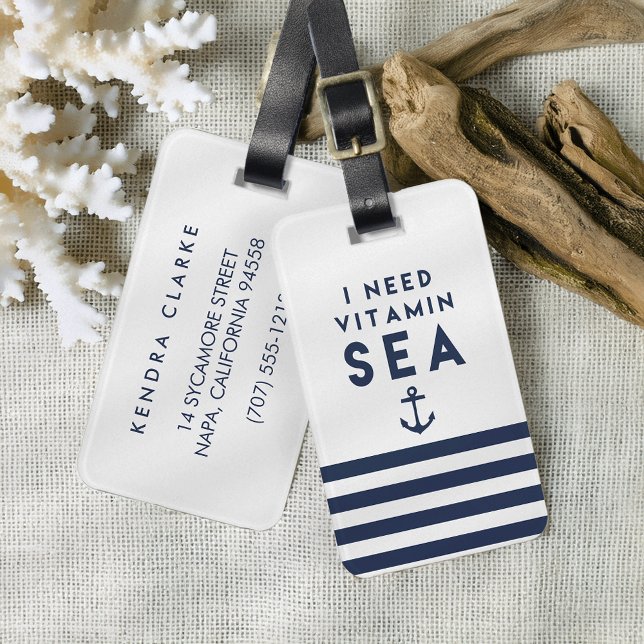 Jag behöver vitaminsjöflottan, ankchor-citat bagagebricka (Skapare uppladdad)