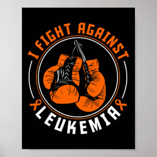 Jag bekämpar leukemi medvetenhet stöd boxningshand poster