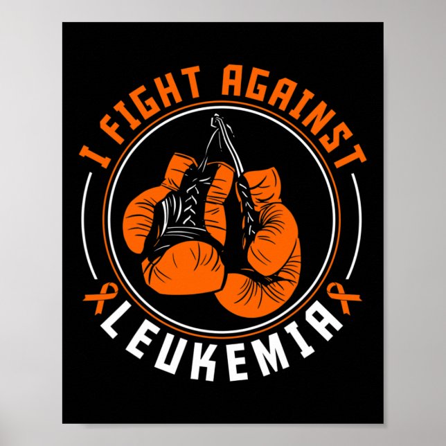 Jag bekämpar leukemi medvetenhet stöd boxningshand poster (Framsidan)