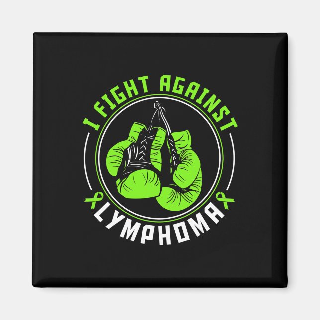 Jag bekämpar Lymphoma Awareness Support Boxing Han Magnet (Framsidan)