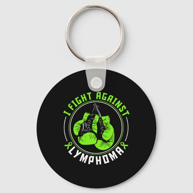 Jag bekämpar Lymphoma Awareness Support Boxing Han Nyckelring (Framsida)