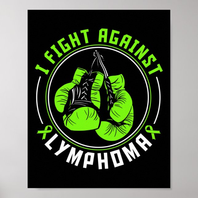 Jag bekämpar Lymphoma Awareness Support Boxing Han Poster (Framsidan)