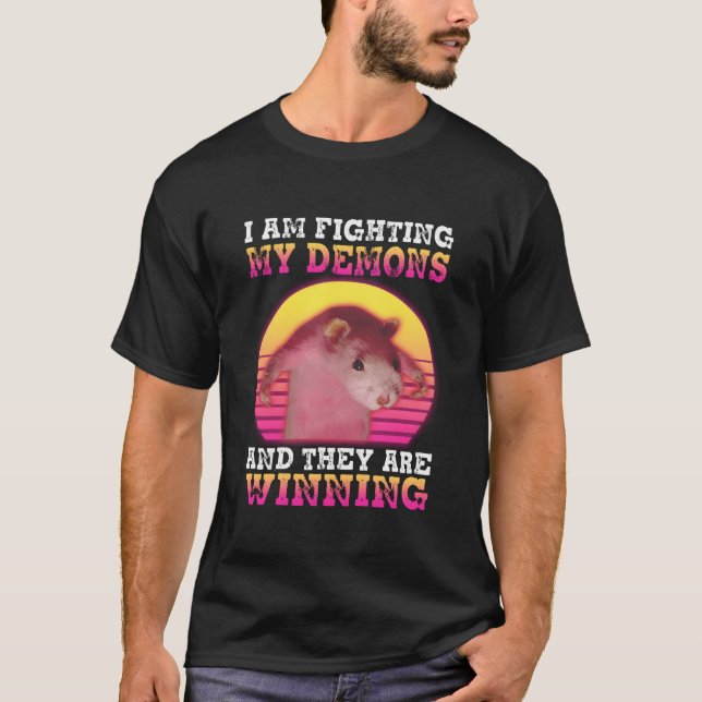 Jag Bekämpar Mina Demos Råtta T Shirt (Framsida)
