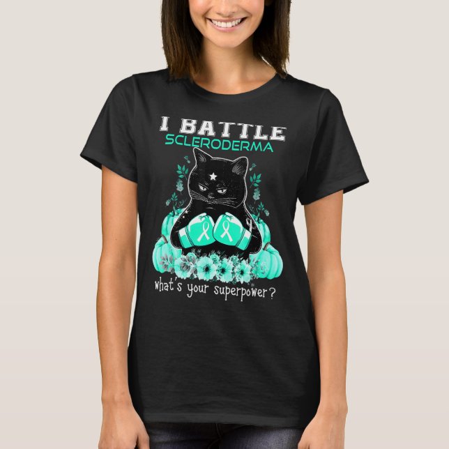Jag bekämppar Scleroderma-medvetandekatt T Shirt (Framsida)