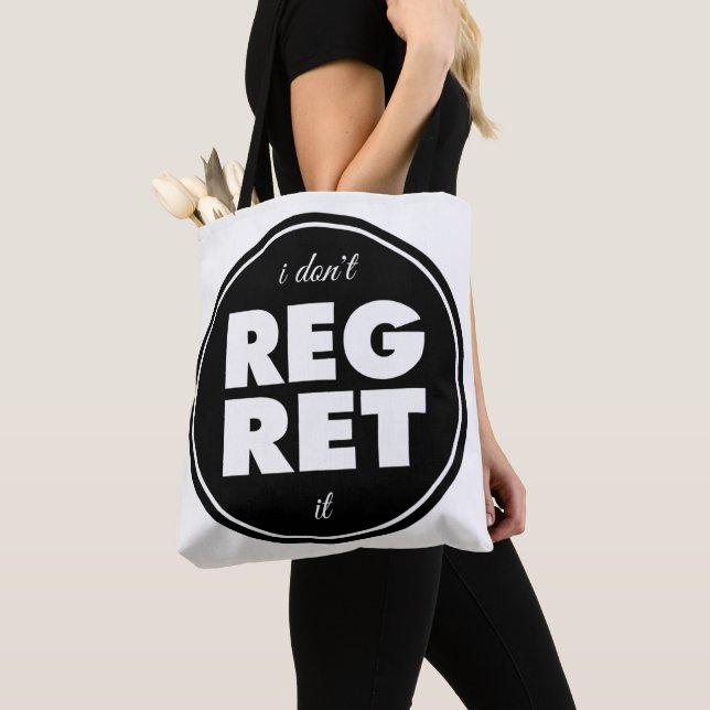 Jag beklagar det inte, motivationsdesign tygkasse (Närbild)