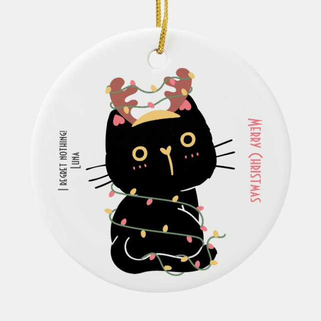 Jag beklagar ingenting god jul julgransprydnad keramik (Framsidan)