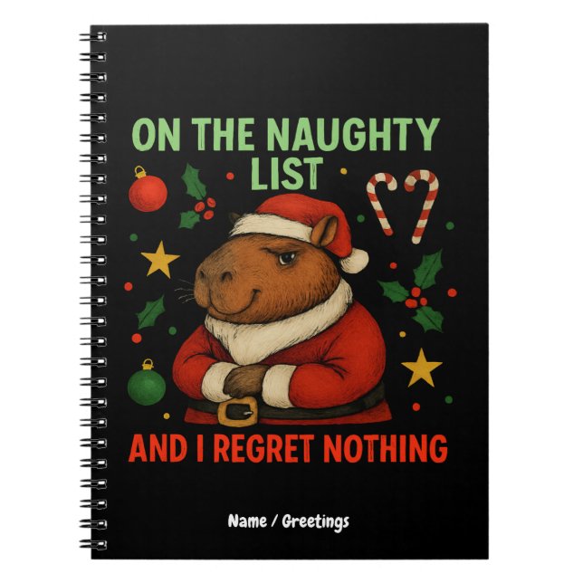 Jag beklagar ingenting i julklapp anteckningsbok (Framsidan)