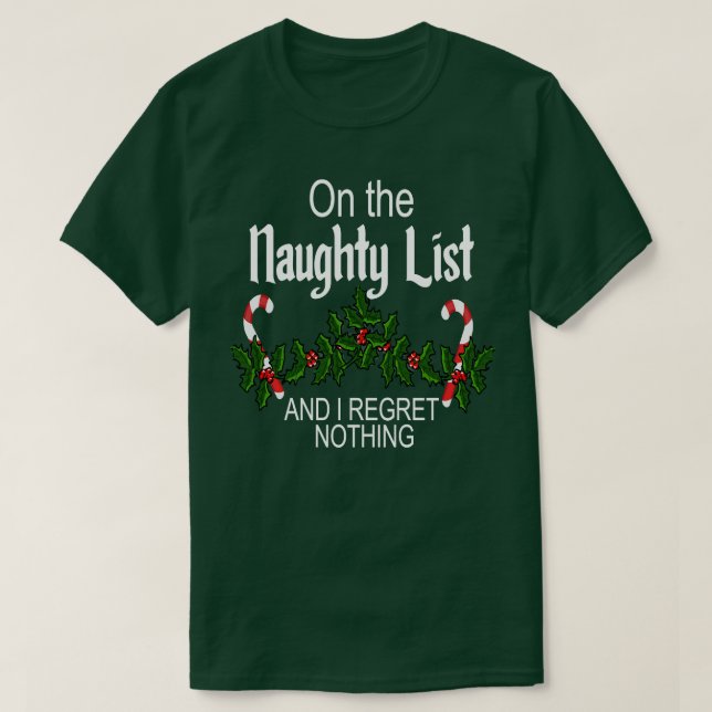 Jag beklagar ingenting i julklapp t shirt (Design framsida)