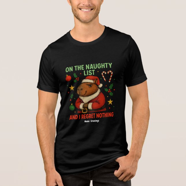 Jag beklagar ingenting i julklapp t shirt (Framsida)
