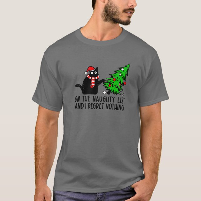 Jag beklagar ingenting svart julklapp Mamma Merry T Shirt (Framsida)