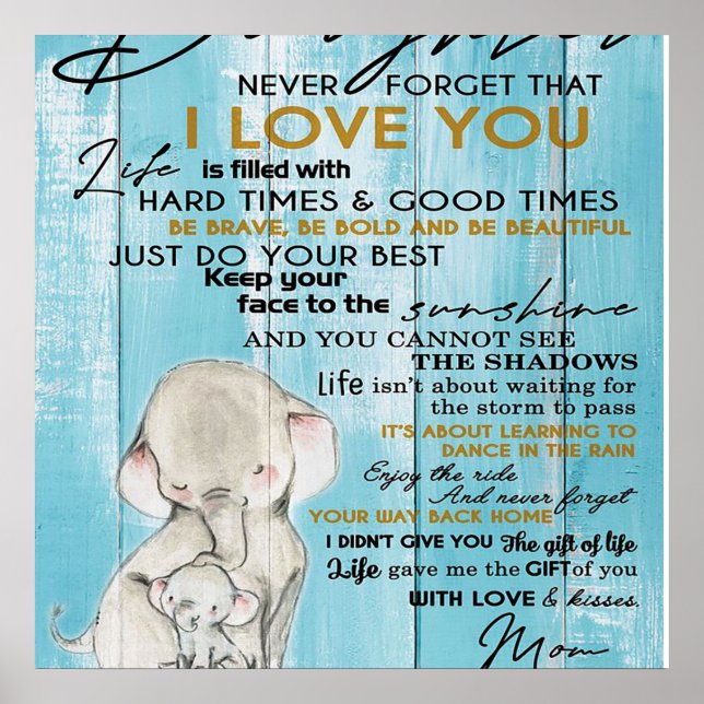 Jag ber Brev till min dotter, älsklig gåva Poster (Framsidan)