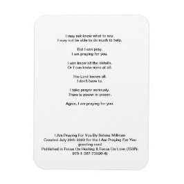 "Jag ber för dig" Dikt Magnet