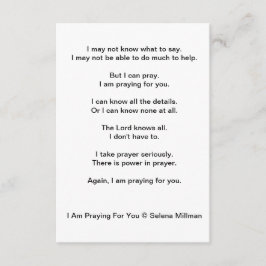 "Jag ber för dig" Dikt Tilläggskort