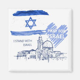 Jag ber för Israel, jag står med Israel. Världsfre Magnet