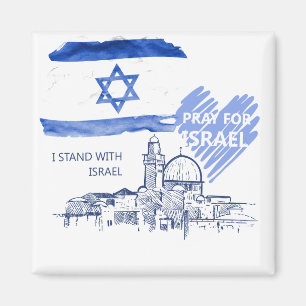 Jag ber för Israel, jag står med Israel. Världsfre Magnet
