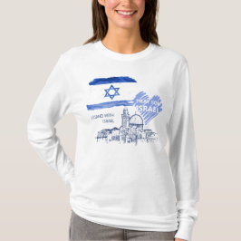 Jag ber för Israel, jag står med Israel. Världsfre T Shirt