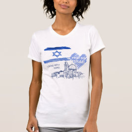 Jag ber för Israel Jag står med Israel. Världsfred T Shirt