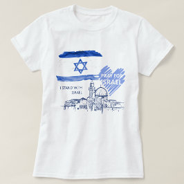 Jag ber för Israel Jag står med Israel. Världsfred T Shirt