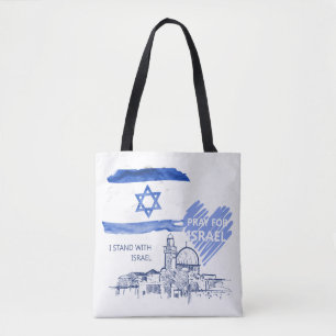 Jag ber för Israel Jag står med Israel. Världsfred Tygkasse