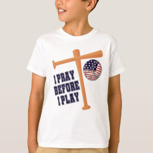Jag ber innan jag spelar Basebal Game T Shirt