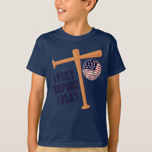 Jag ber innan jag spelar Basebal Game T Shirt