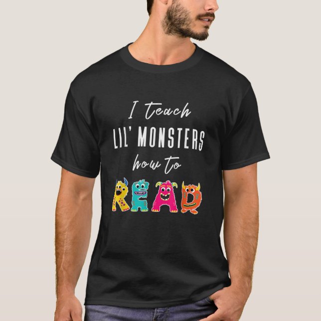 Jag berättar för Lil Monsters hur man läser läslär T Shirt (Framsida)