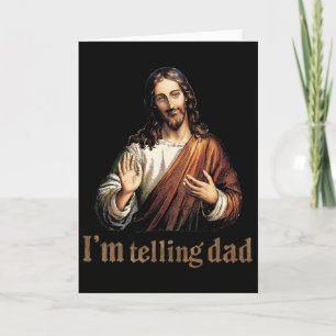 Jag berättar för pappa Jesus roliga religiösa vint Kort
