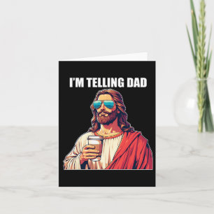 Jag berättar för pappa skjorta rolig religiös kris kort