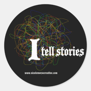 "Jag berättar historier" Stickers Runt Klistermärke