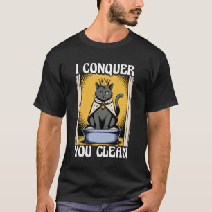 Jag Besegrar Dig Ren Kattälskare Kattlåda Rolig Ka T Shirt