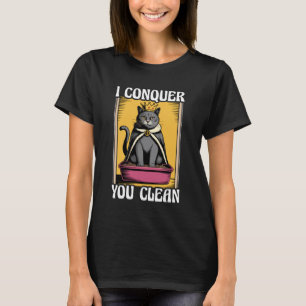 Jag Besegrar Dig Ren Söt Kattrall Låda Rolig Katt T Shirt