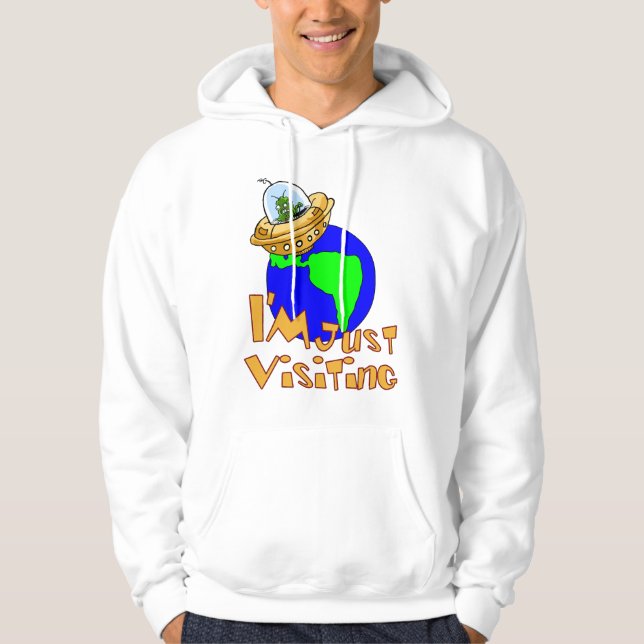 Jag besöker bara Shirt Tröja Med Luva (Framsida)