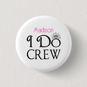 Jag besöker Black Rosa Monogram Bröllop Bridesmaid Knapp
