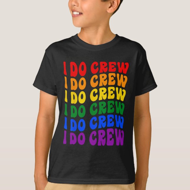 Jag besöker Bride Squad Groovy Bachelorette Par T Shirt (Framsida)