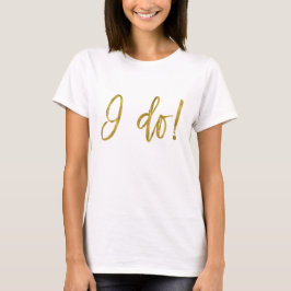 Jag besöker Faux Gold Foil and White Shirt T Shirt