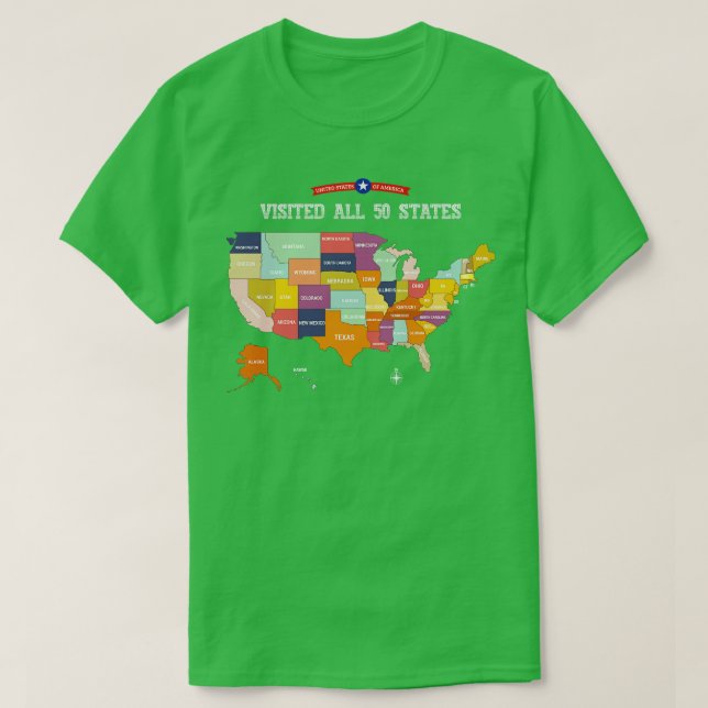 Jag besökte hela 50 stater Karta T Shirt (Design framsida)