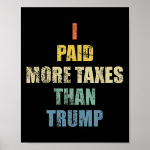 Jag betalade mer inkomstskatt än president Donald Poster