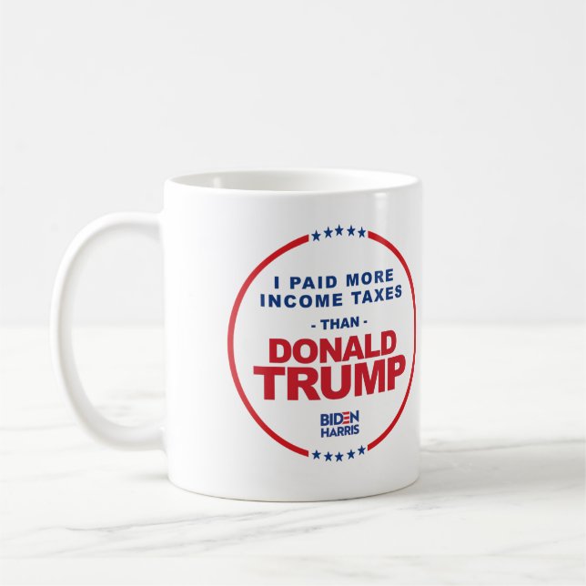 Jag betalat mer inkomstskatt än Donald Trump Kaffemugg (Vänster)