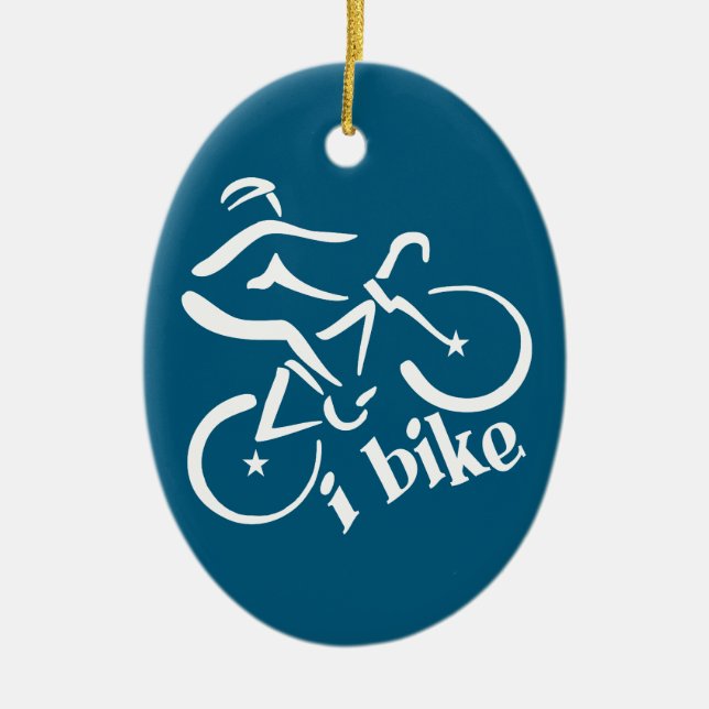 Jag BIKE-prydnad, anpassa Julgransprydnad Keramik (Framsidan)