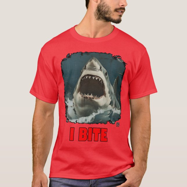 Jag BITA rolig T Shirt (Framsida)