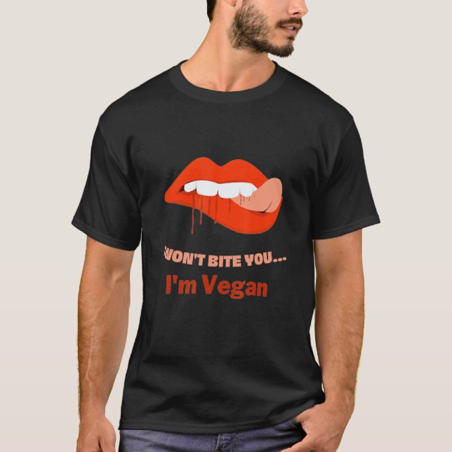 Jag Biter Dig Inte  Jag Är Vegan T Shirt (Framsida)