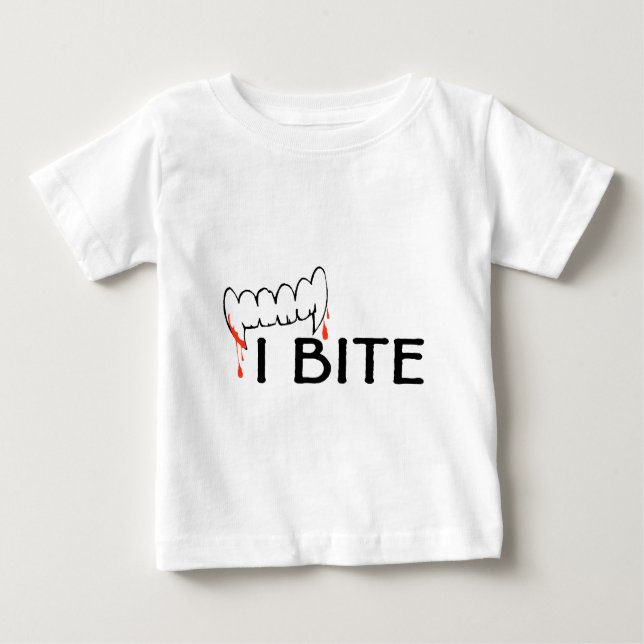 Jag biter (tänder och blod) t shirt (Framsida)