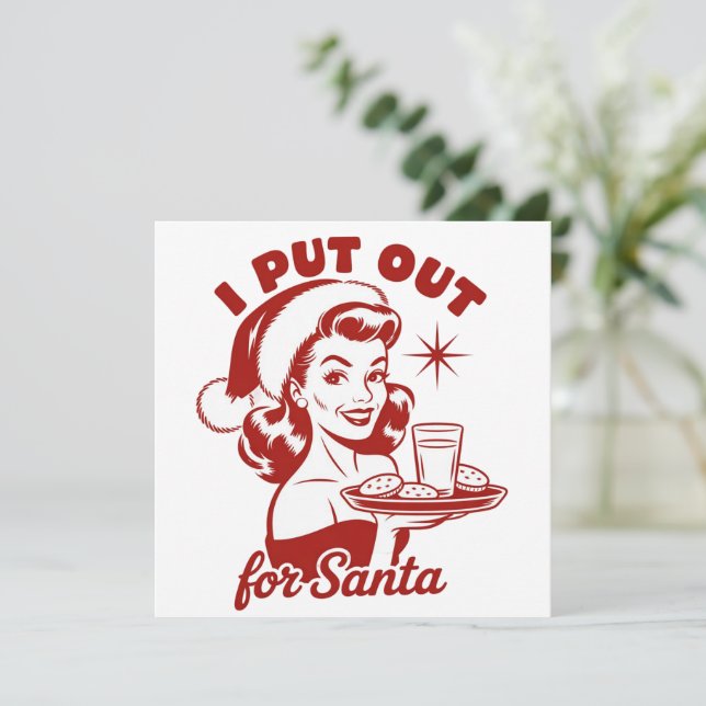 Jag bjöd ut för tomten Snarky jul Sarksatisk  Julkort (Stående Fram)