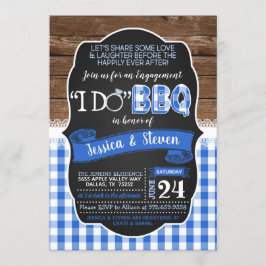 Jag bjuder in BBBQ - blått Inbjudningar