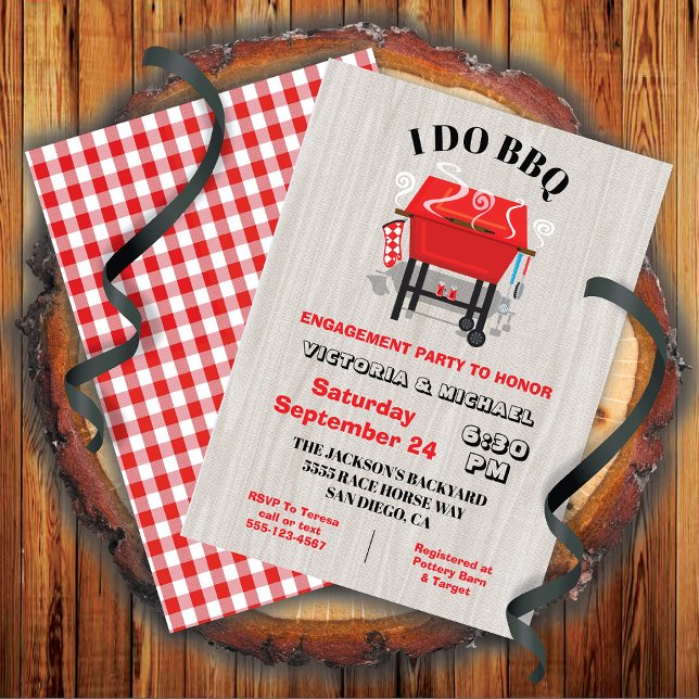 Jag bjuder in BBQ-Förlovningsfest Inbjudningar (Skapare uppladdad)