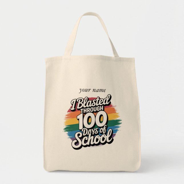 Jag blastade under 100 dagar av skolregnbåge tygkasse (Framsidan)