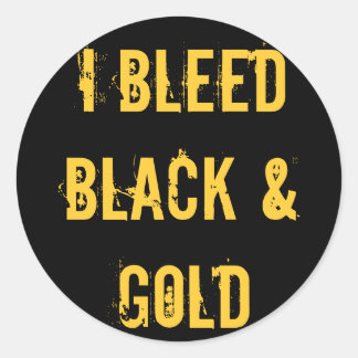 Jag Bleed Black och Guld Sticker Runt Klistermärke