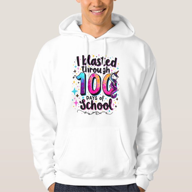 Jag blev blastad under 100 dagar av skolenmajs hoodie (Framsida)