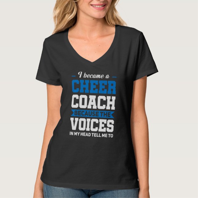 Jag blev Cheer Coach Cheerlead T Shirt (Framsida)